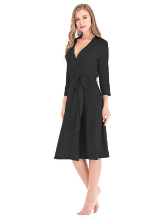 Shop Plunge Tie Front Night Dress - High-Quality U.S. Made Women’s Fashion with Free & Fast Shipping