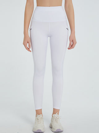 Shop White High Waist Active Leggings - High-Quality U.S. Made Women’s Fashion with Free & Fast Shipping