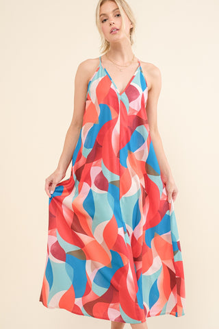 Shop And the Why Printed Crisscross Back Cami Dress - High-Quality U.S. Made Women’s Fashion with Free & Fast Shipping