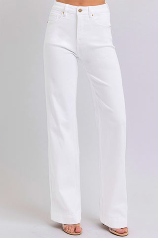 Shop White RISEN Full Size High Waist Straight Jeans - High-Quality U.S. Made Women’s Fashion with Free & Fast Shipping