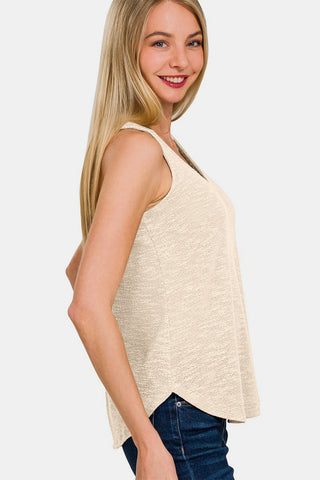 Shop Zenana V-Neck Curved Hem Tank - High-Quality U.S. Made Women’s Fashion with Free & Fast Shipping