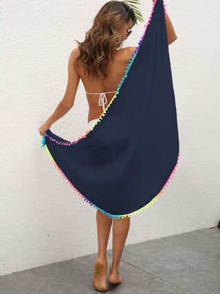 Shop Rainbow Pompom Trim Swim Skirt - High-Quality U.S. Made Women’s Fashion with Free Fast Shipping