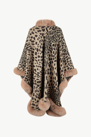 Shop Leopard Open Front Poncho - High-Quality U.S. Made Women’s Fashion with Free Fast Shipping