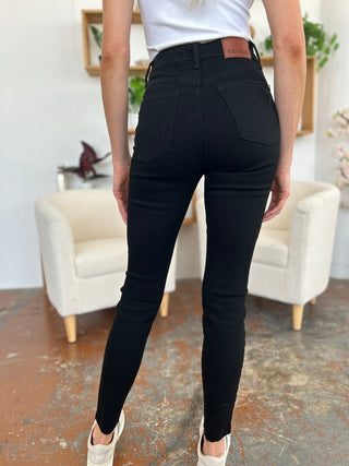 Shop Judy Blue Full Size Distressed Tummy Control High Waist Skinny Jeans - High-Quality U.S. Made Women’s Fashion with Free Fast Shipping