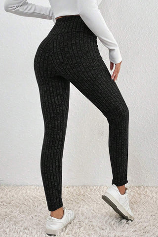 Shop Ribbed High Waist Leggings - High-Quality U.S. Made Women’s Fashion with Free & Fast Shipping