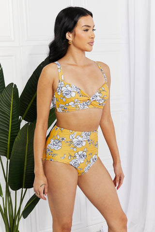 Shop Marina West Swim Take A Dip Twist High-Rise Bikini in Mustard - High-Quality U.S. Made Women’s Fashion with Free & Fast Shipping