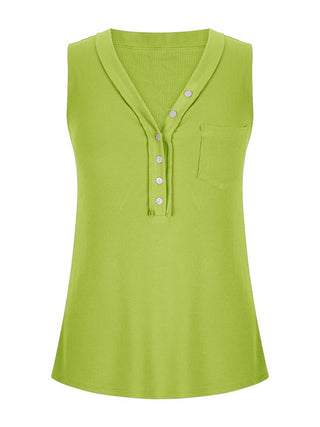 Shop V-Neck Wide Strap Tank - High-Quality U.S. Made Women’s Fashion with Free & Fast Shipping