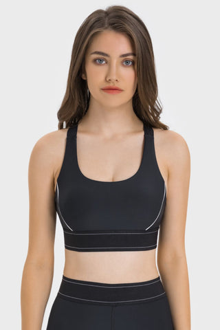 Shop Millennia Contrast Sports Bra - High-Quality U.S. Made Women’s Fashion with Free & Fast Shipping