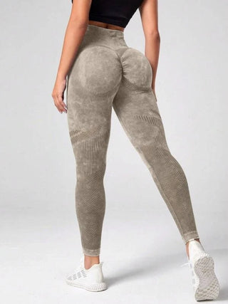 Shop Khaki High Waist Active Pants - High-Quality U.S. Made Women’s Fashion with Free & Fast Shipping