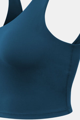 Shop Cropped Scoop Neck Active Tank Top - High-Quality U.S. Made Women’s Fashion with Free & Fast Shipping