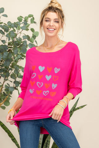 Shop Celeste Full Size Heart Graphic Long Sleeve T-Shirt - High-Quality U.S. Made Women’s Fashion with Free & Fast Shipping