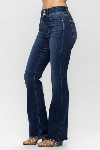 Shop Judy Blue Full Size Frayed Hem Bootcut Jeans - High-Quality U.S. Made Women’s Fashion with Free & Fast Shipping