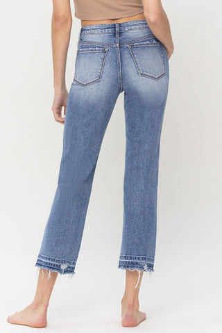 Shop Lovervet Full Size Lena High Rise Crop Straight Jeans - High-Quality U.S. Made Women’s Fashion with Free & Fast Shipping