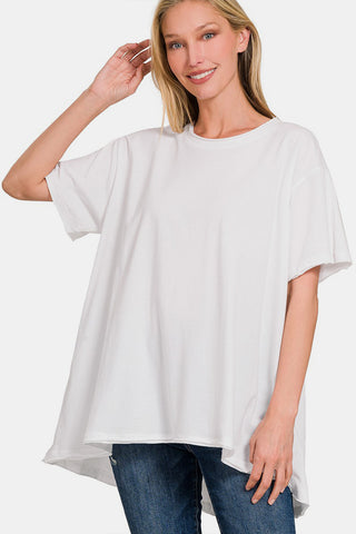 Shop White Zenana Round Neck Short Sleeve T-Shirt - High-Quality U.S. Made Women’s Fashion with Free & Fast Shipping