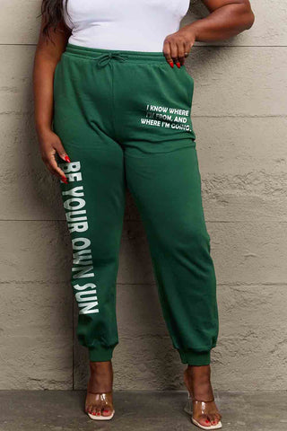 Shop Simply Love Full Size BE YOUR OWN SUN Graphic Sweatpants - High-Quality U.S. Made Women’s Fashion with Free Fast Shipping