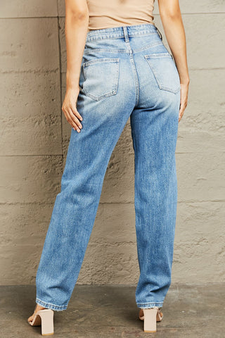 Shop BAYEAS High Waisted Straight Jeans - High-Quality U.S. Made Women’s Fashion with Free & Fast Shipping