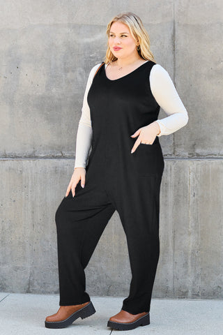 Shop Double Take Full Size Sleeveless Straight Jumpsuit - High-Quality U.S. Made Women’s Fashion with Free & Fast Shipping