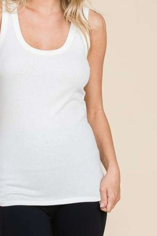 Shop Culture Code Full Size Ribbed Scoop Neck Tank - High-Quality U.S. Made Women’s Fashion with Free & Fast Shipping