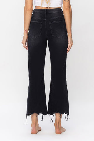 Shop Vervet by Flying Monkey Vintage Ultra High Waist Distressed Crop Flare Jeans - High-Quality U.S. Made Women’s Fashion with Free & Fast Shipping