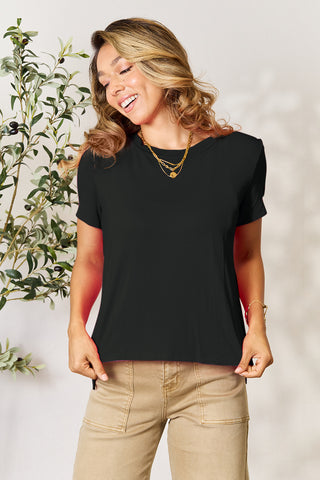 Shop Basic Bae Full Size Round Neck Short Sleeve T-Shirt - High-Quality U.S. Made Women’s Fashion with Free & Fast Shipping