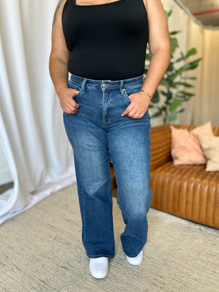 Shop RFM Full Size High Rise Tummy Control Wide Leg Jeans - High-Quality U.S. Made Women’s Fashion with Free Fast Shipping