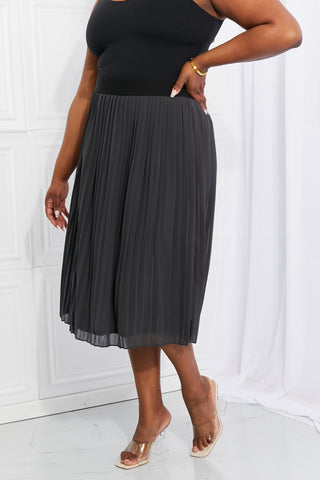 Shop Zenana Full Size Romantic At Heart Pleated Chiffon Midi Skirt - High-Quality U.S. Made Women’s Fashion with Free & Fast Shipping