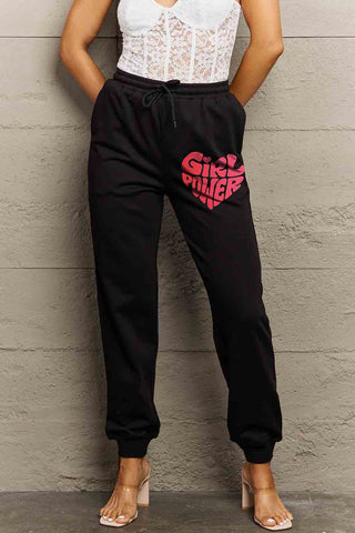 Shop Simply Love Full Size GIRL POWER Graphic Sweatpants - High-Quality U.S. Made Women’s Fashion with Free Fast Shipping