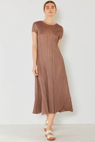 Shop Marina West Swim Pleated Cap Sleeve A-Line Dress - High-Quality U.S. Made Women’s Fashion with Free & Fast Shipping