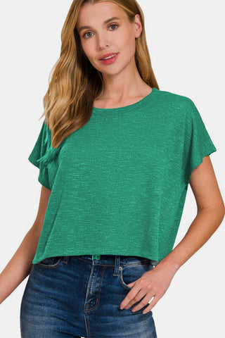 Shop Zenana Round Neck Short Sleeve T-Shirt - High-Quality U.S. Made Women’s Fashion with Free & Fast Shipping