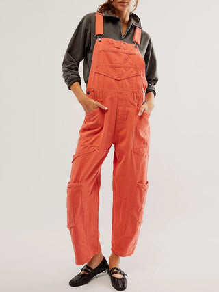 Shop Pocketed Wide Strap Denim Overalls - High-Quality U.S. Made Women’s Fashion with Free Fast Shipping