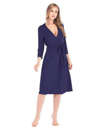 Shop Plunge Tie Front Night Dress - High-Quality U.S. Made Women’s Fashion with Free & Fast Shipping