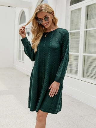 Shop Cable-Knit Long Sleeve Sweater Dress - High-Quality U.S. Made Women’s Fashion with Free & Fast Shipping