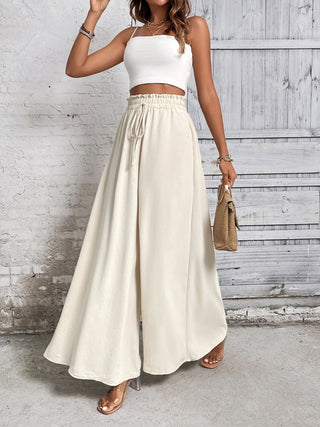 Shop Honey Tied High Waist Wide Leg Pants - High-Quality U.S. Made Women’s Fashion with Free & Fast Shipping