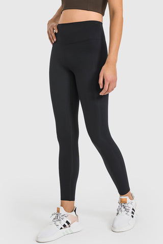 Shop Black High Waist Ankle-Length Yoga Leggings - High-Quality U.S. Made Women’s Fashion with Free & Fast Shipping