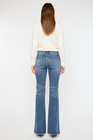 Shop Kancan Cat's Whiskers High Waist Flare Jeans - High-Quality U.S. Made Women’s Fashion with Free & Fast Shipping