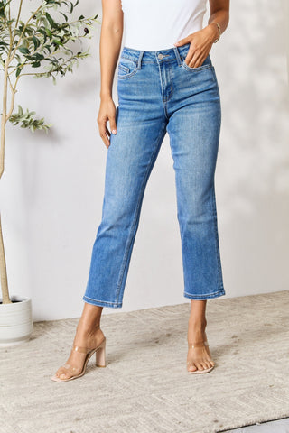 Shop BAYEAS Full Size High Waist Straight Jeans - High-Quality U.S. Made Women’s Fashion with Free & Fast Shipping