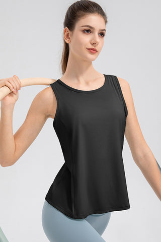 Shop Wide Strap Round Neck Active Tank - High-Quality U.S. Made Women’s Fashion with Free & Fast Shipping