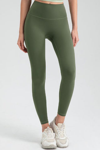 Shop Green Wide Waistband High Waist Sport Leggings - High-Quality U.S. Made Women’s Fashion with Free & Fast Shipping