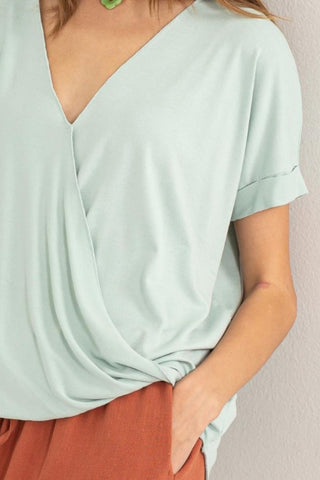 Shop HYFVE Short Sleeve Surplice Top - High-Quality U.S. Made Women’s Fashion with Free & Fast Shipping