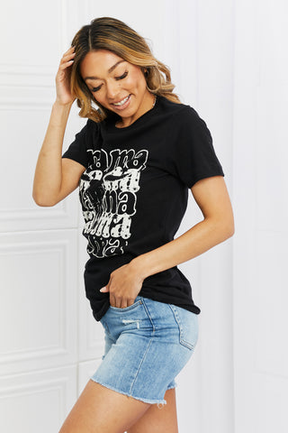 Shop mineB I Got It From My Mama Full Size Graphic Tee in Black - High-Quality U.S. Made Women’s Fashion with Free & Fast Shipping