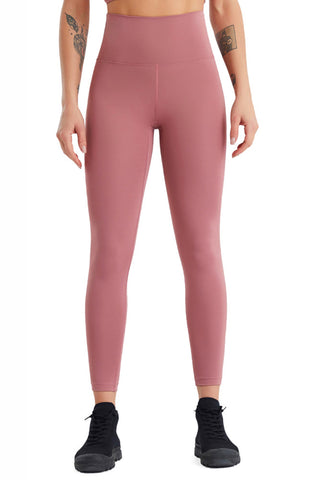 Shop Dusty Pink High Waist Wide Waistband Active Pants - High-Quality U.S. Made Women’s Fashion with Free & Fast Shipping