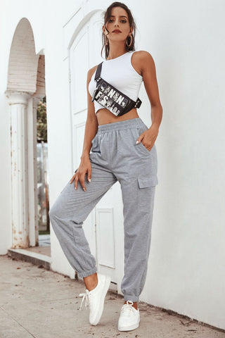 Shop Pocketed Long Sweatpants - High-Quality U.S. Made Women’s Fashion with Free Fast Shipping