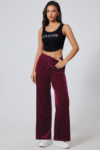 Shop Drawstring Wide Leg Active Pants - High-Quality U.S. Made Women’s Fashion with Free & Fast Shipping