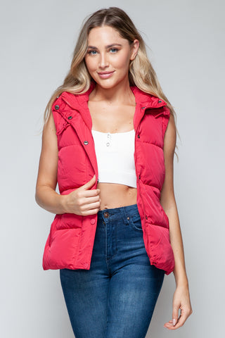 Shop Snobbish Snap and Zip Closure Hooded Vest - High-Quality U.S. Made Women’s Fashion with Free Fast Shipping