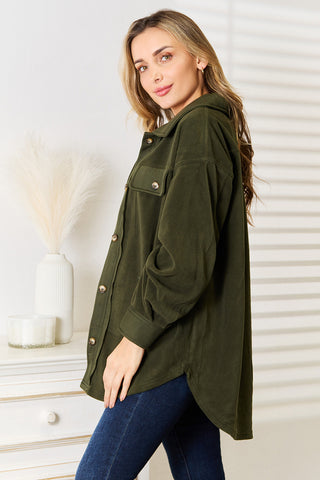 Shop Heimish Cozy Girl Full Size Button Down Shacket - High-Quality U.S. Made Women’s Fashion with Free & Fast Shipping