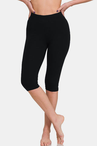 Shop Zenana Full Size High Waist Capris - High-Quality U.S. Made Women’s Fashion with Free & Fast Shipping