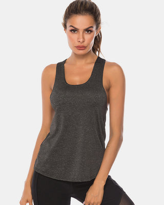 Shop Black Full Size Scoop Neck Wide Strap Active Tank - High-Quality U.S. Made Women’s Fashion with Free & Fast Shipping