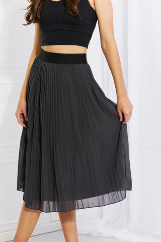 Shop Zenana Full Size Romantic At Heart Pleated Chiffon Midi Skirt - High-Quality U.S. Made Women’s Fashion with Free & Fast Shipping