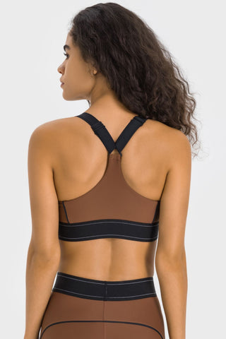 Shop Millennia Contrast Sports Bra - High-Quality U.S. Made Women’s Fashion with Free & Fast Shipping