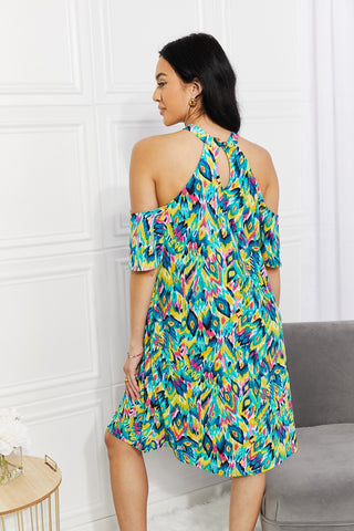 Shop Sew In Love Full Size Perfect Paradise Printed Cold-Shoulder Dress - High-Quality U.S. Made Women’s Fashion with Free & Fast Shipping